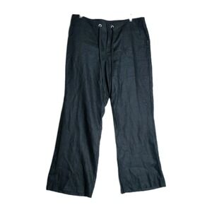 INC Black Linen Wide Leg Pants Black Size 16